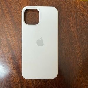White Apple Silicone IPhone 12 Case